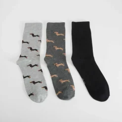 Outlet Pack 3 calcetines perros gris Calcetines