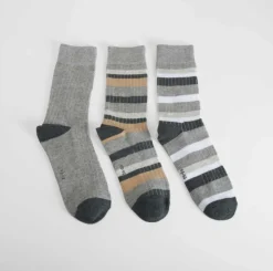 Best Pack 3 calcetines rayas gris Calcetines