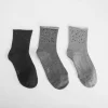 Clearance Pack 3 calcetines strass gris Calcetines
