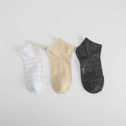 Outlet Pack 3 calcetines tobilleros multicolor Calcetines