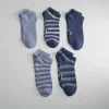 Hot Pack x5 calcetines tobilleros rayas azules MKL Calcetines