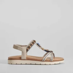 Outlet Sandalia aros madera beige Mujer Sandalias Cuña