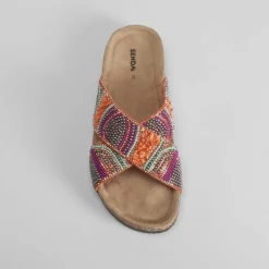 Outlet Sandalia bio abalorios multicolor Mujer Sandalias Bio Y Menorquinas