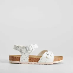 Best Sandalia bio con hebillas y brillo blanco OH GIRL Sandalias
