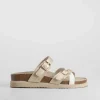 Outlet Sandalia bio cruzada piel oro Mujer Sandalias Bio Y Menorquinas|Sandalias Confort