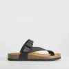 Clearance Sandalia bio de piel negra Hombre Sandalias