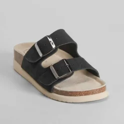 Best Sandalia bio dos hebillas piel negra Mujer Sandalias Confort|Sandalias Bio Y Menorquinas