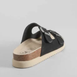 Best Sandalia bio dos hebillas piel negra Mujer Sandalias Confort|Sandalias Bio Y Menorquinas