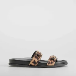 Sandalia bio marrón leopardo PICCOLA PIU Mujer Sandalias Bio Y Menorquinas