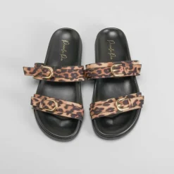 Sandalia bio marrón leopardo PICCOLA PIU Mujer Sandalias Bio Y Menorquinas