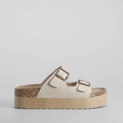 Best Sandalia bio plataforma dos hebillas beige Mujer Sandalias Bio Y Menorquinas
