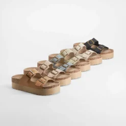 Best Sandalia bio plataforma dos hebillas beige Mujer Sandalias Bio Y Menorquinas