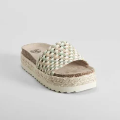 Online Sandalia bio plataforma verde Mujer Sandalias Bio Y Menorquinas