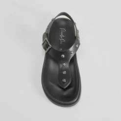 Hot Sandalia bio tachuelas negra PICCOLA PIU Mujer Sandalias Bio Y Menorquinas