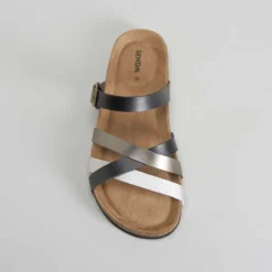 Clearance Sandalia bio tiras negra Mujer Sandalias Bio Y Menorquinas