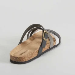 Clearance Sandalia bio tiras negra Mujer Sandalias Bio Y Menorquinas