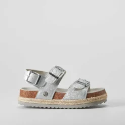 Online Sandalia bio yute plata Sandalias