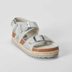 Online Sandalia bio yute plata Sandalias