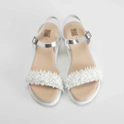 Clearance Sandalia blanca de piel OH GIRL Sandalias