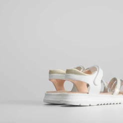 New Sandalia blanca tiras metalizada Sandalias