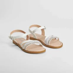 Hot Sandalia brillos plana trenzada OH GIRL Sandalias