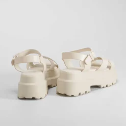 Best Sandalia cruzada chunky blanca Mujer Sandalias Planas