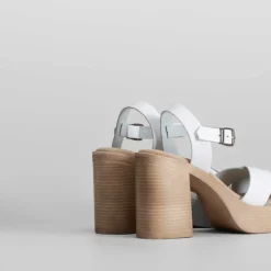 Sandalia cruzada tacón plataforma piel Mujer Sandalias Plataforma