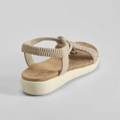 Hot Sandalia cuña aros madera taupe Mujer Sandalias Cuña