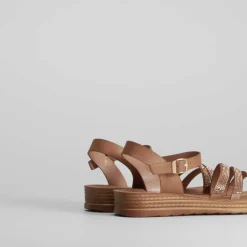 Sale Sandalia cuña baja brillos Mujer Sandalias Planas