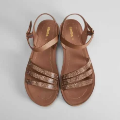 Sale Sandalia cuña baja brillos Mujer Sandalias Planas