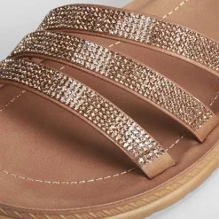 Sale Sandalia cuña baja brillos Mujer Sandalias Planas