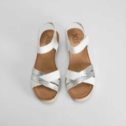 Outlet Sandalia cuña bio blanca Mujer Sandalias Cuña