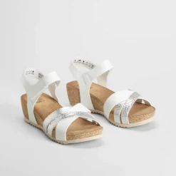 Outlet Sandalia cuña bio blanca Mujer Sandalias Cuña