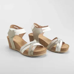 Discount Sandalia cuña bio tiras plata Mujer Sandalias Cuña|Sandalias Bio Y Menorquinas