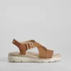 Clearance Sandalia cuña cierre velcro marrón Mujer Sandalias Cuña|Sandalias Confort