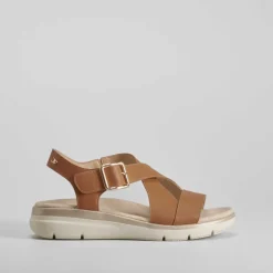 Clearance Sandalia cuña cierre velcro marrón Mujer Sandalias Cuña|Sandalias Confort