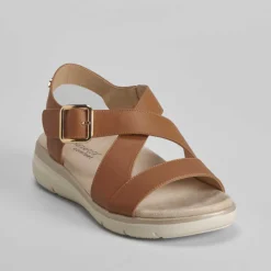 Clearance Sandalia cuña cierre velcro marrón Mujer Sandalias Cuña|Sandalias Confort