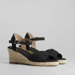 Clearance Sandalia cuña de esparto cruzada PICCOLA PIU Mujer Espartos|Sandalias Cuña