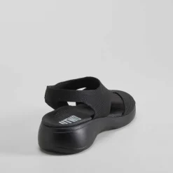 Hot Sandalia cuña Knit negra Mujer Sandalias Deportivas