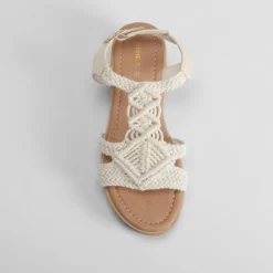 Sale Sandalia cuña macrame beige Mujer Sandalias Cuña