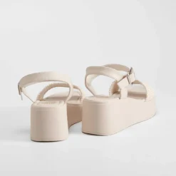 Sandalia cuña plataforma beige Mujer Sandalias Plataforma|Sandalias Cuña