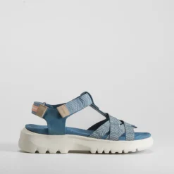 Best Sandalia cuña tiras azul Mujer Sandalias Cuña|Sandalias Confort