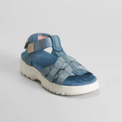 Best Sandalia cuña tiras azul Mujer Sandalias Cuña|Sandalias Confort