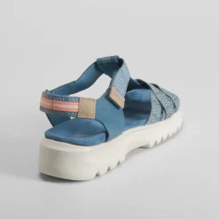 Best Sandalia cuña tiras azul Mujer Sandalias Cuña|Sandalias Confort