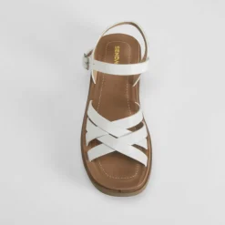 Hot Sandalia cuña tiras blanca Mujer Sandalias Cuña