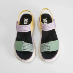 Sandalia cuña tiras perfos multicolor Mujer Sandalias Cuña|Sandalias Planas