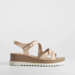 Clearance Sandalia de cuña beige Mujer Sandalias Cuña