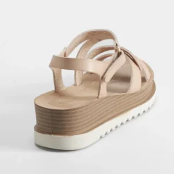 Clearance Sandalia de cuña beige Mujer Sandalias Cuña