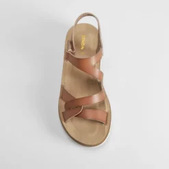 Outlet Sandalia de cuña marrón Mujer Sandalias Cuña