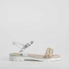 New Sandalia de piel pala trenzada plata OH GIRL Sandalias